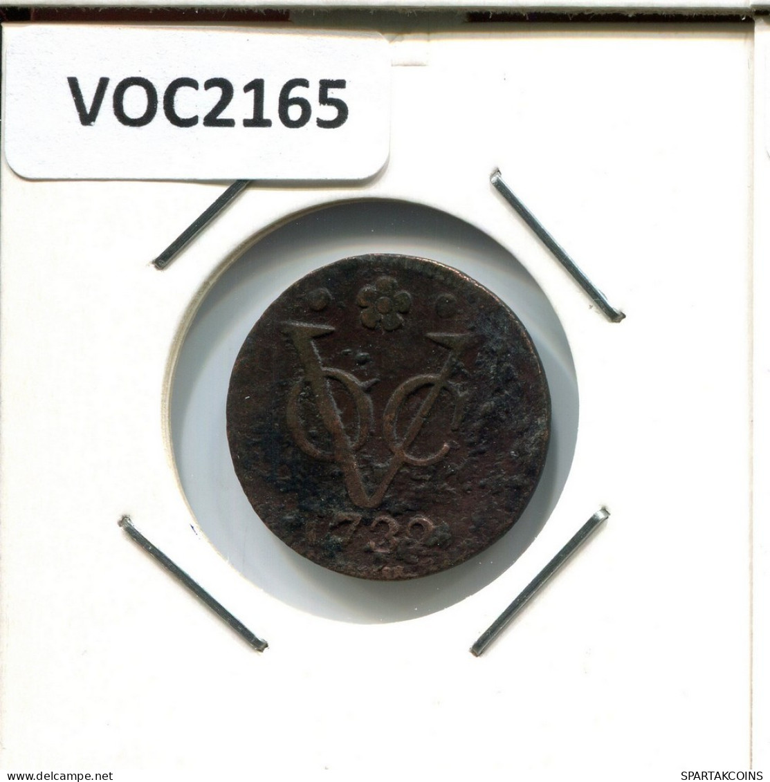 1732 HOLLAND VOC DUIT NIEDERLANDE OSTINDIEN NY COLONIAL PENNY #VOC2165.7.D.A - Niederländisch-Indien
