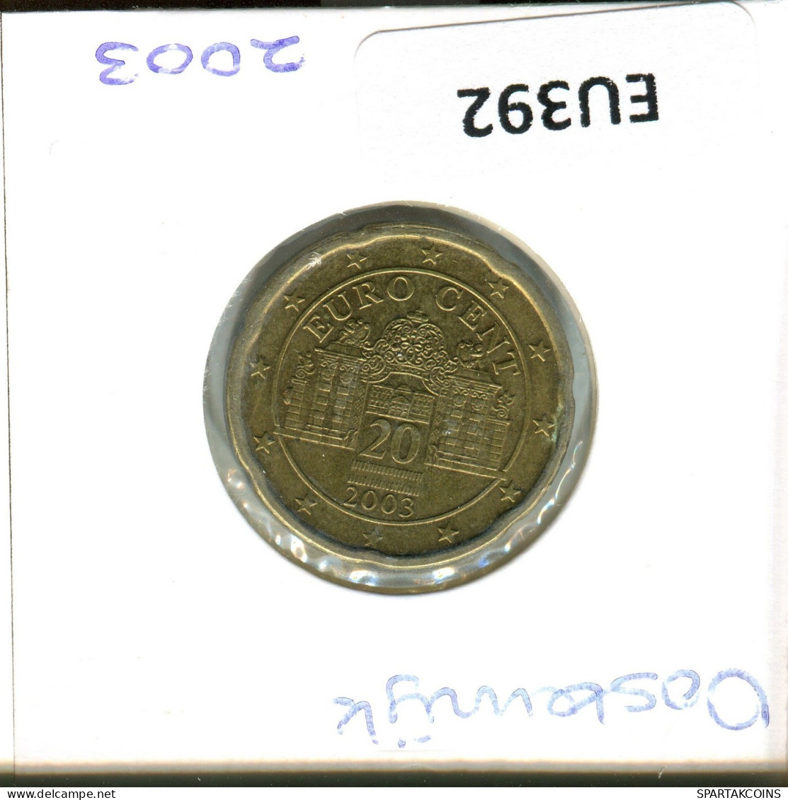 20 EURO CENTS 2003 AUSTRIA Moneda #EU392.E.A - Oostenrijk