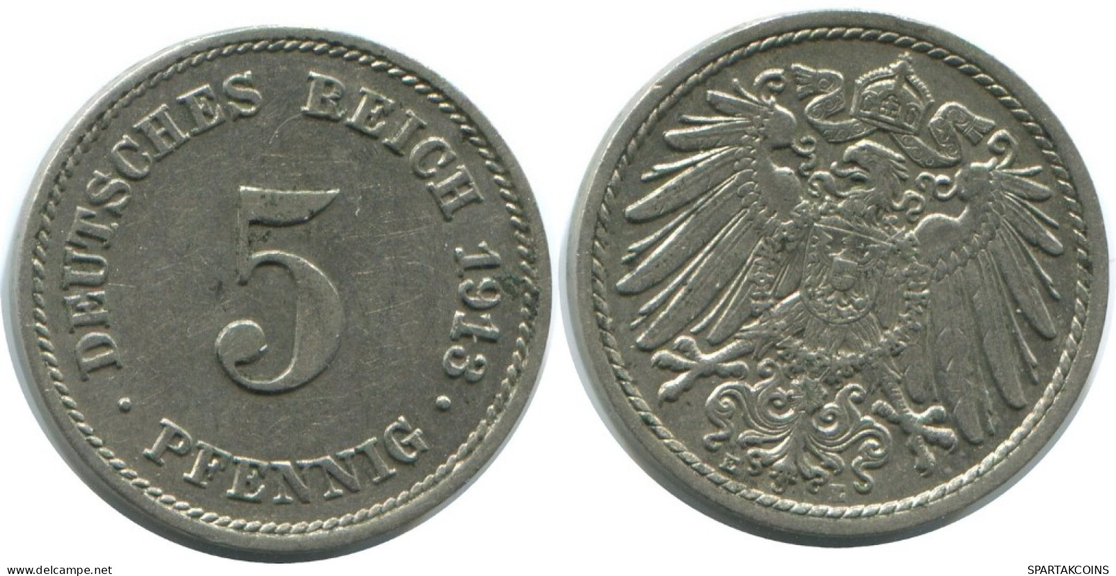 5 PFENNIG 1913 E GERMANY Coin #AE617.U.A - 5 Pfennig