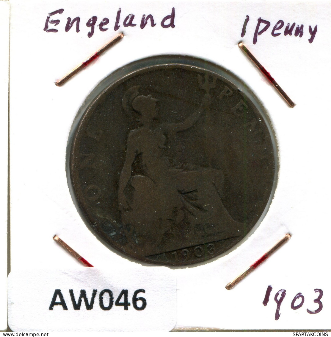 PENNY 1903 UK GROßBRITANNIEN GREAT BRITAIN Münze #AW046.D.A - D. 1 Penny