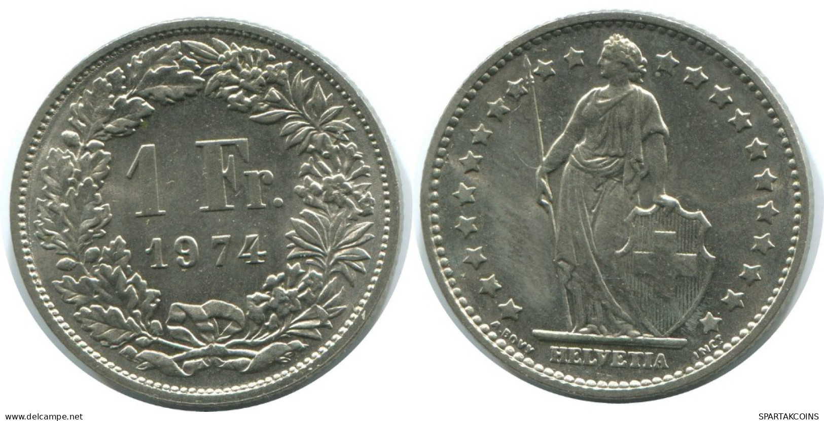 1 FRANC 1974 SWITZERLAND Coin HELVETIA #AD996.2.U.A - Sonstige & Ohne Zuordnung
