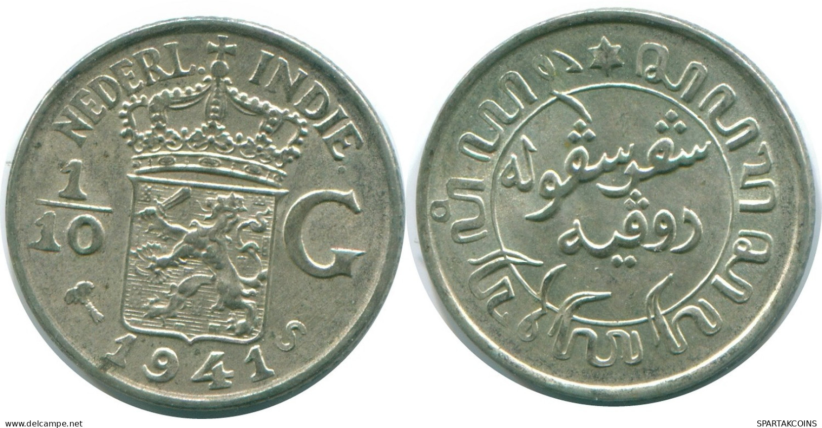 1/10 GULDEN 1941 S NETHERLANDS EAST INDIES SILVER Colonial Coin #NL13668.3.U.A - Niederländisch-Indien