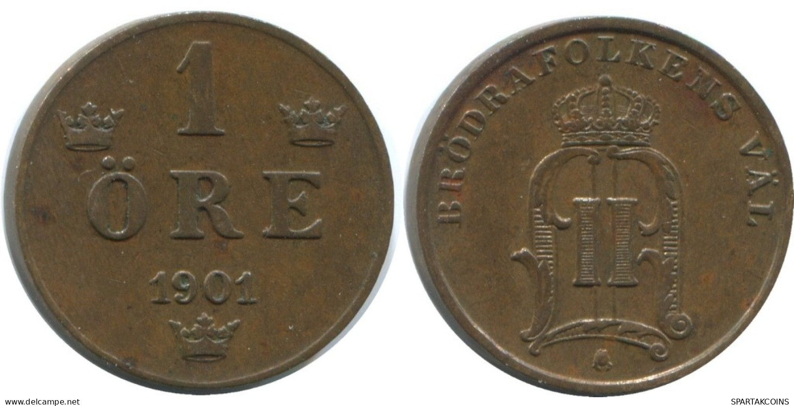 1 ORE 1901 SCHWEDEN SWEDEN Münze #AD238.2.D.A - Suède