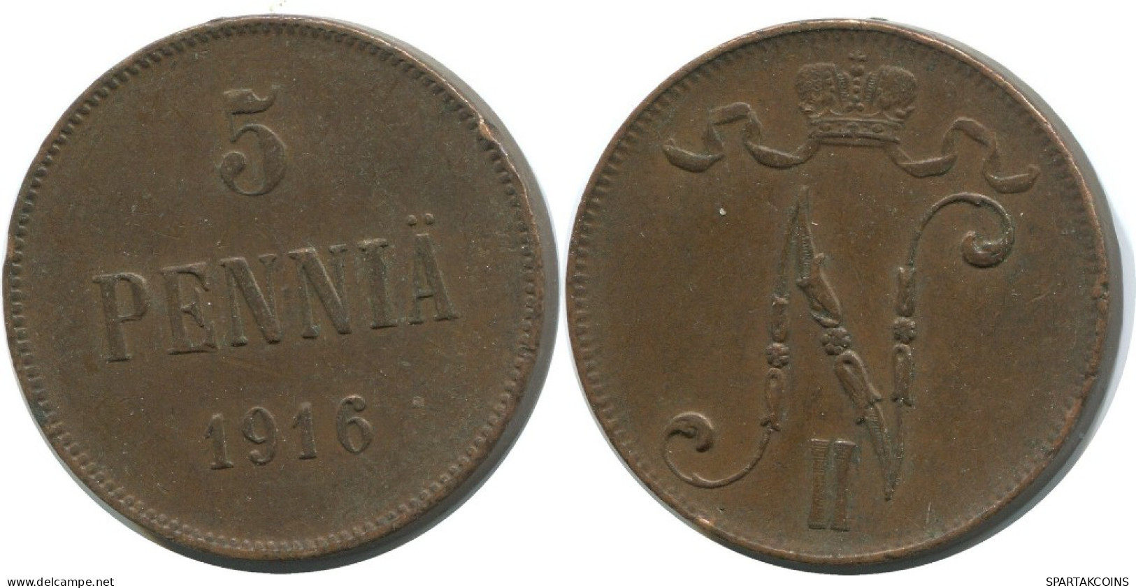 5 PENNIA 1916 FINLANDIA FINLAND Moneda RUSIA RUSSIA EMPIRE #AB209.5.E.A - Finlandia
