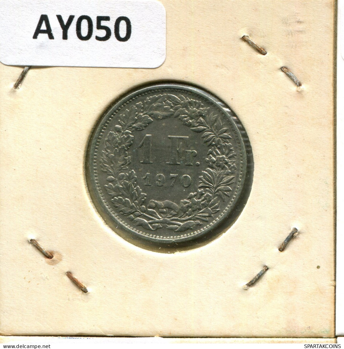 1 FRANC 1970 SUIZA SWITZERLAND Moneda #AY050.3.E.A - Other & Unclassified
