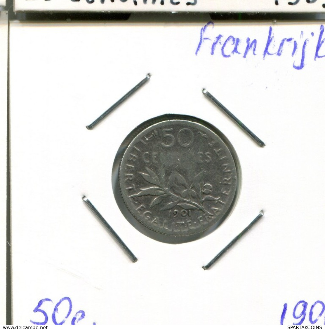 50 CENTIMES 1901 FRANCIA FRANCE Moneda #AM213.E.A - 50 Centimes