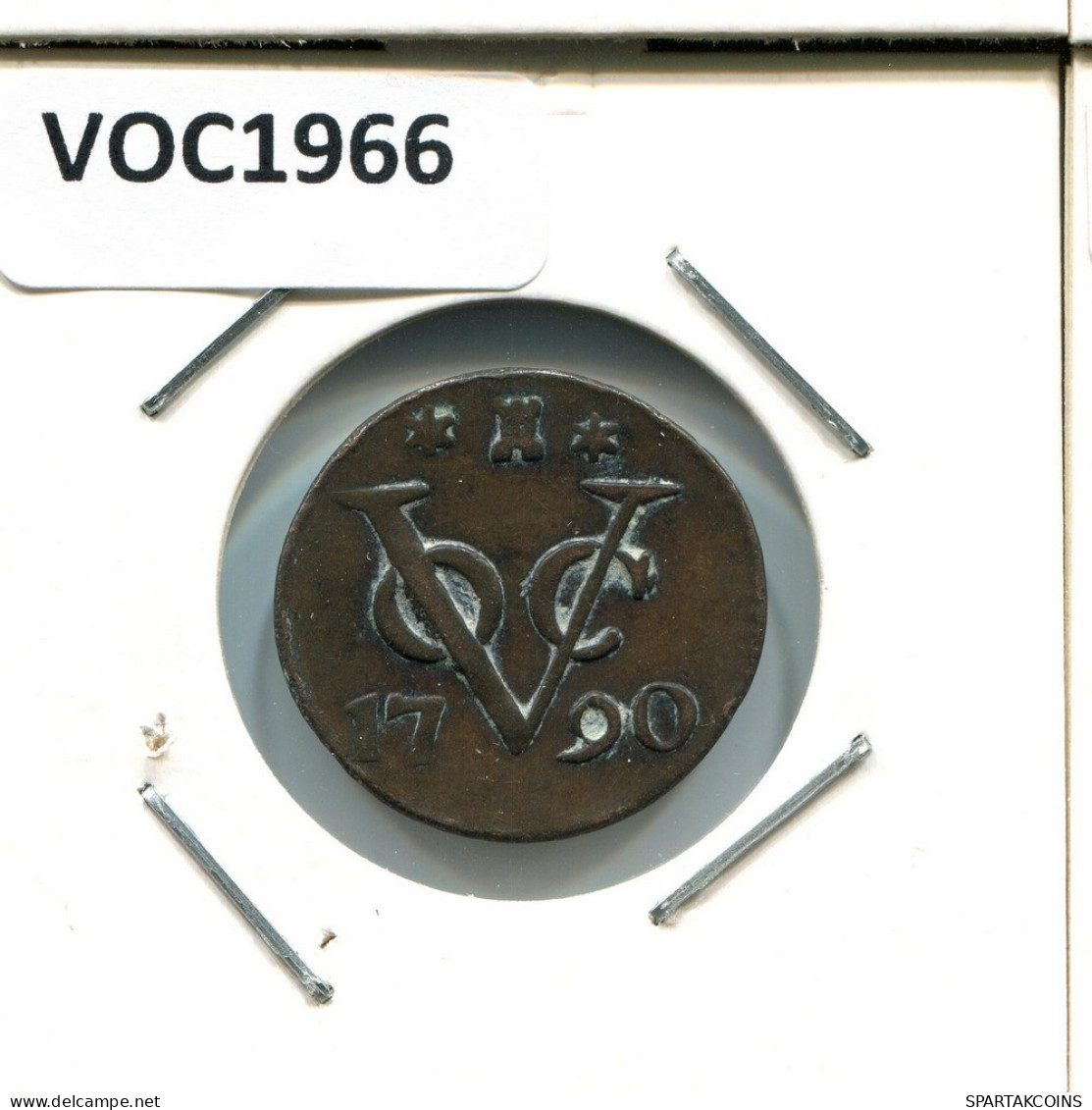 1790 ZEALAND VOC DUIT IINDES NÉERLANDAIS NETHERLANDS NEW YORK COLONIAL PENNY #VOC1966.10.F.A - Niederländisch-Indien