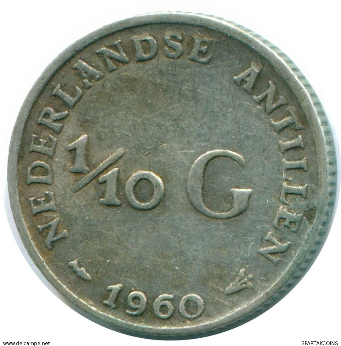 1/10 GULDEN 1960 ANTILLES NÉERLANDAISES ARGENT Colonial Pièce #NL12341.3.F.A - Nederlandse Antillen
