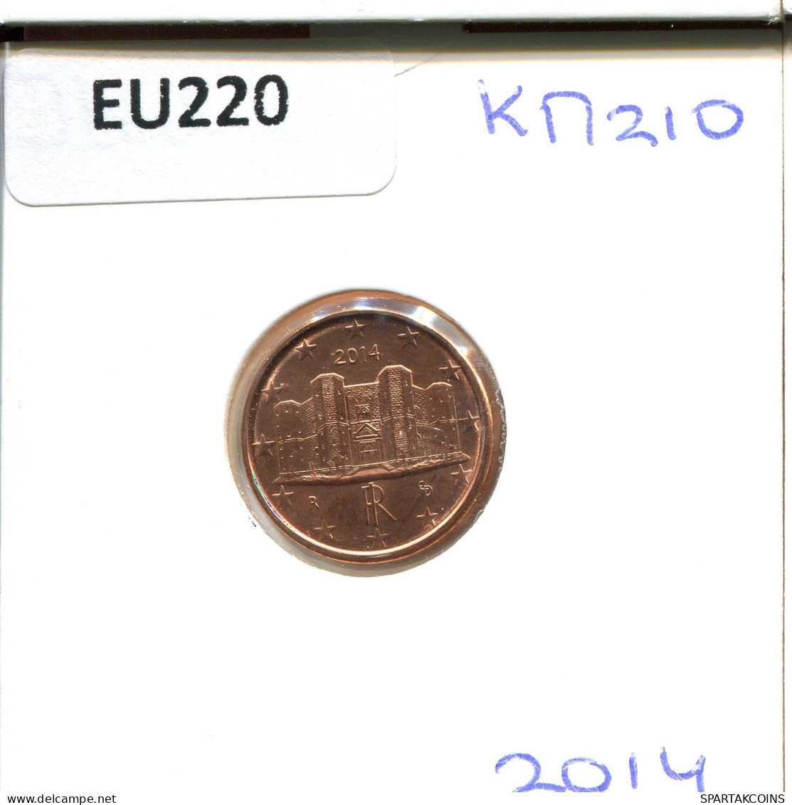 1 EURO CENT 2014 ITALY Coin #EU220.U.A - Italia