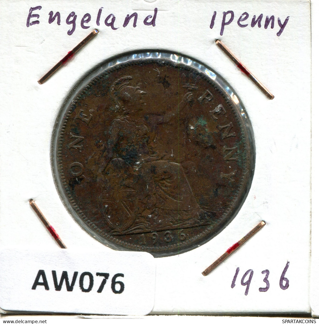 PENNY 1936 UK GRANDE-BRETAGNE GREAT BRITAIN Pièce #AW076.F.A - D. 1 Penny