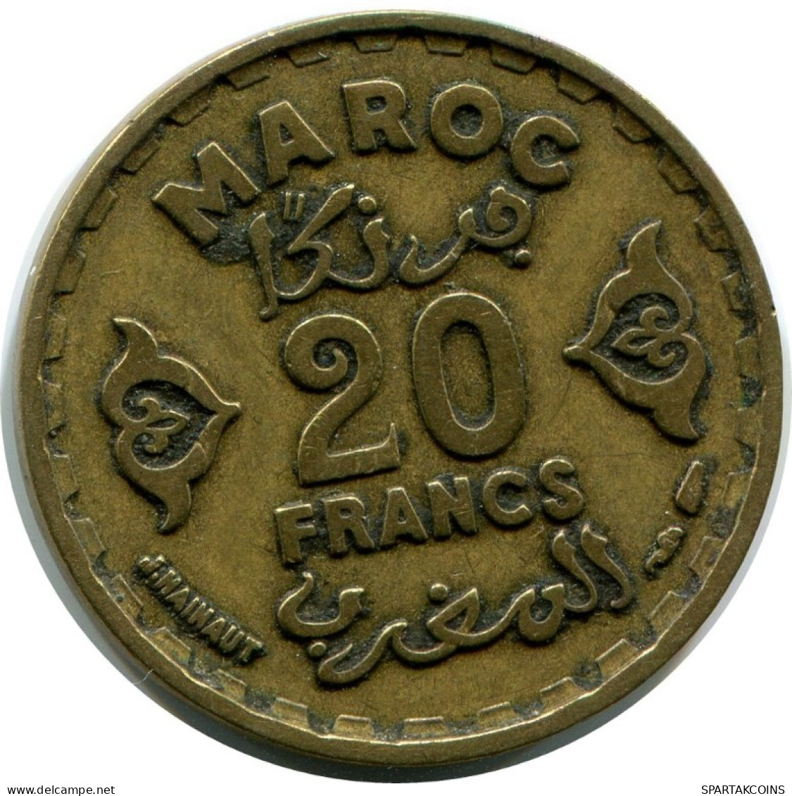 20 FRANCS 1951 MAROC MOROCCO Mohammed V Pièce #AH872.F.A - Maroc