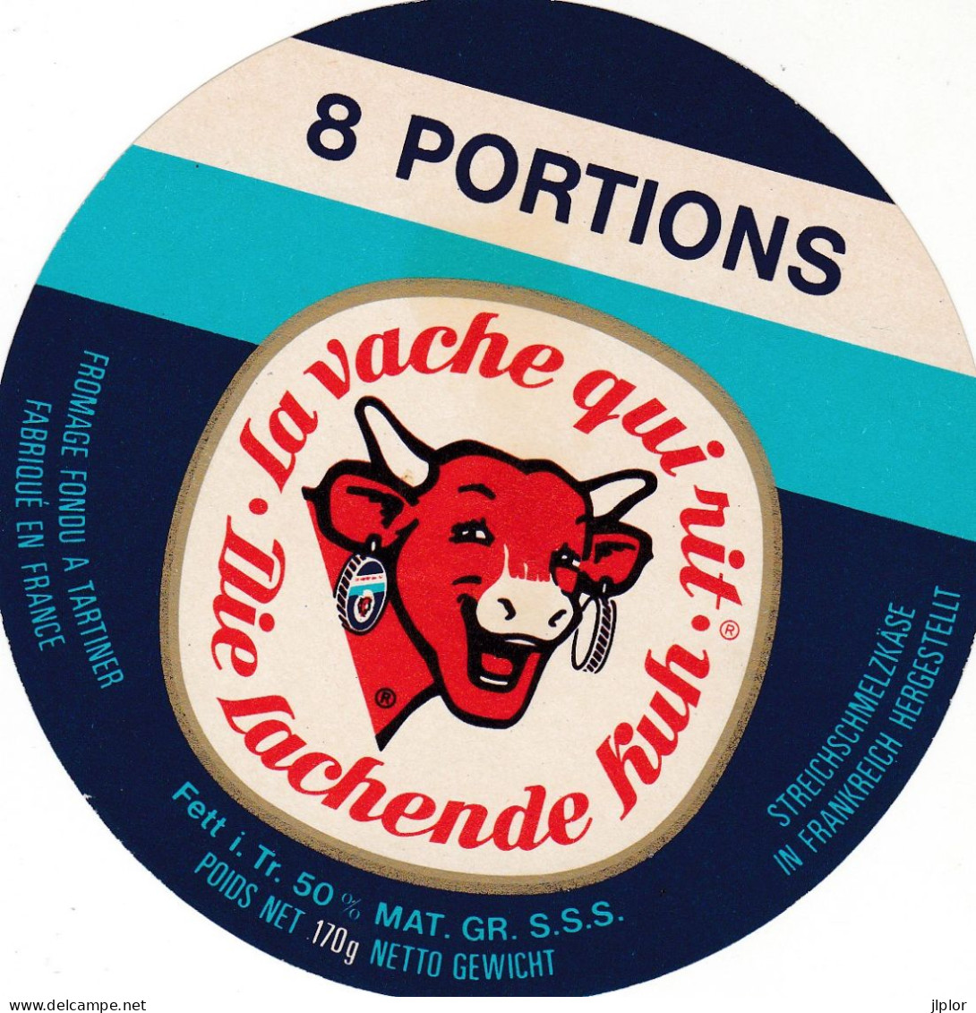 ETIQUETTE FROMAGE VACHE QUI RIT - THE LACHENDE KUH  -  6 PORTIONS - 170G - NUM 491 - Fromage