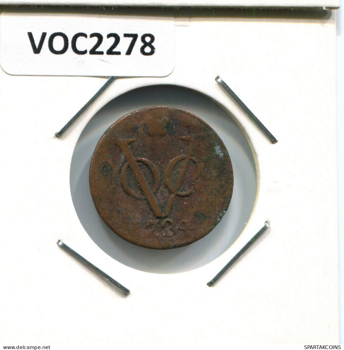 1734 HOLLAND VOC DUIT NIEDERLANDE OSTINDIEN NY COLONIAL PENNY #VOC2278.7.D.A - Nederlands-Indië