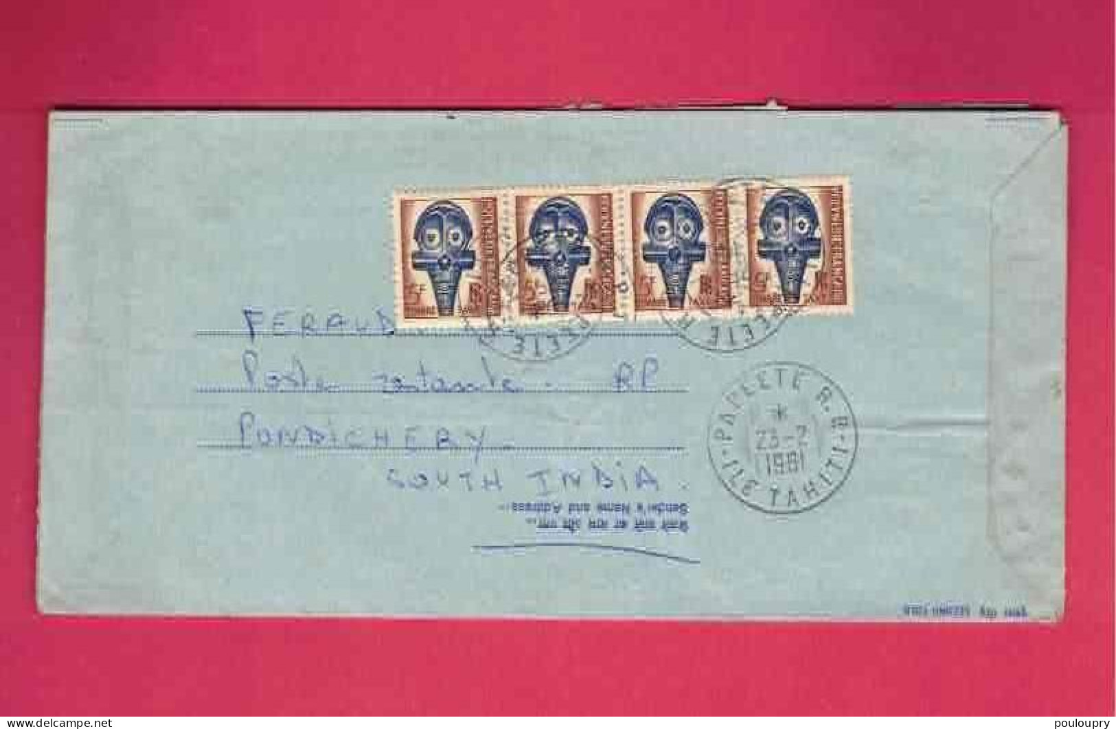 Aérogramme D' Inde De 1981 - YT N° Taxe N°3 En Bande De 4 - Postage Due