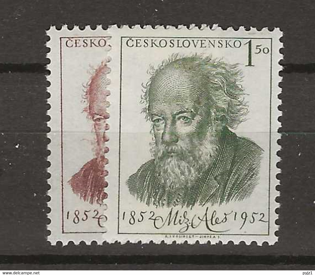1952 MNH Tschechoslowakei, Mi 755-56 Postfris** - Unused Stamps