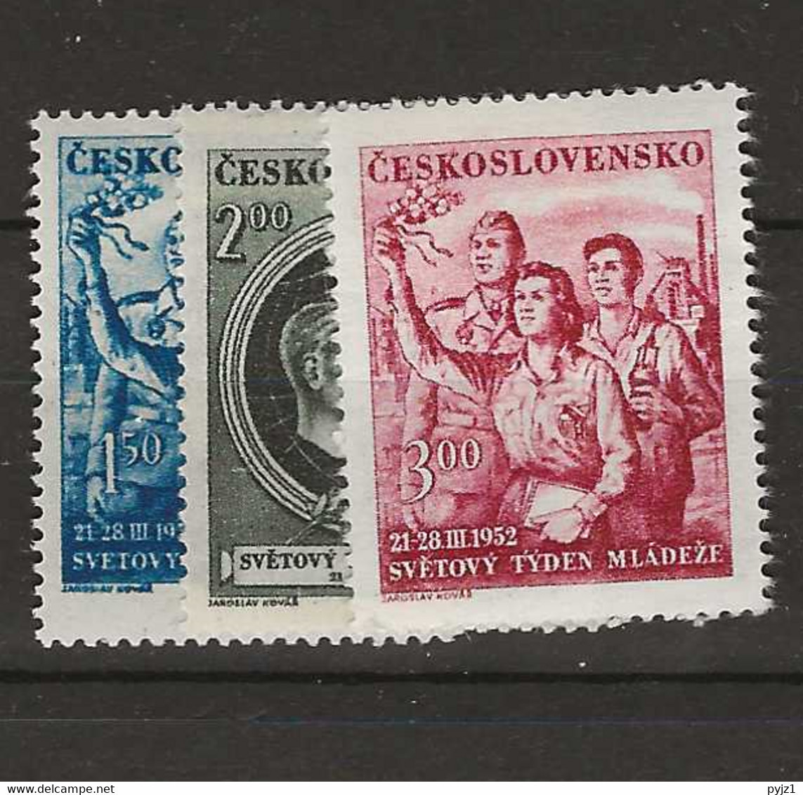 1952 MNH Tschechoslowakei, Mi 712-14 Postfris** - Neufs
