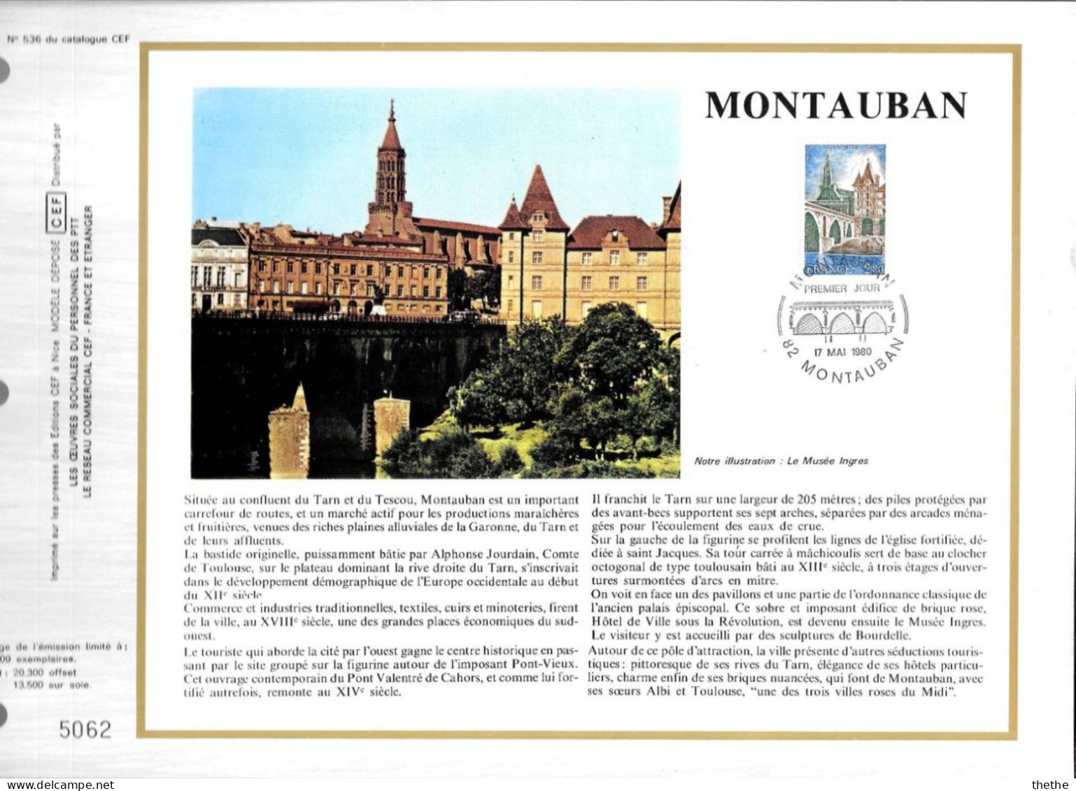 FRANCE -  MONTAUBAN - N° 536 Du Catalogue CEF - 1980-1989