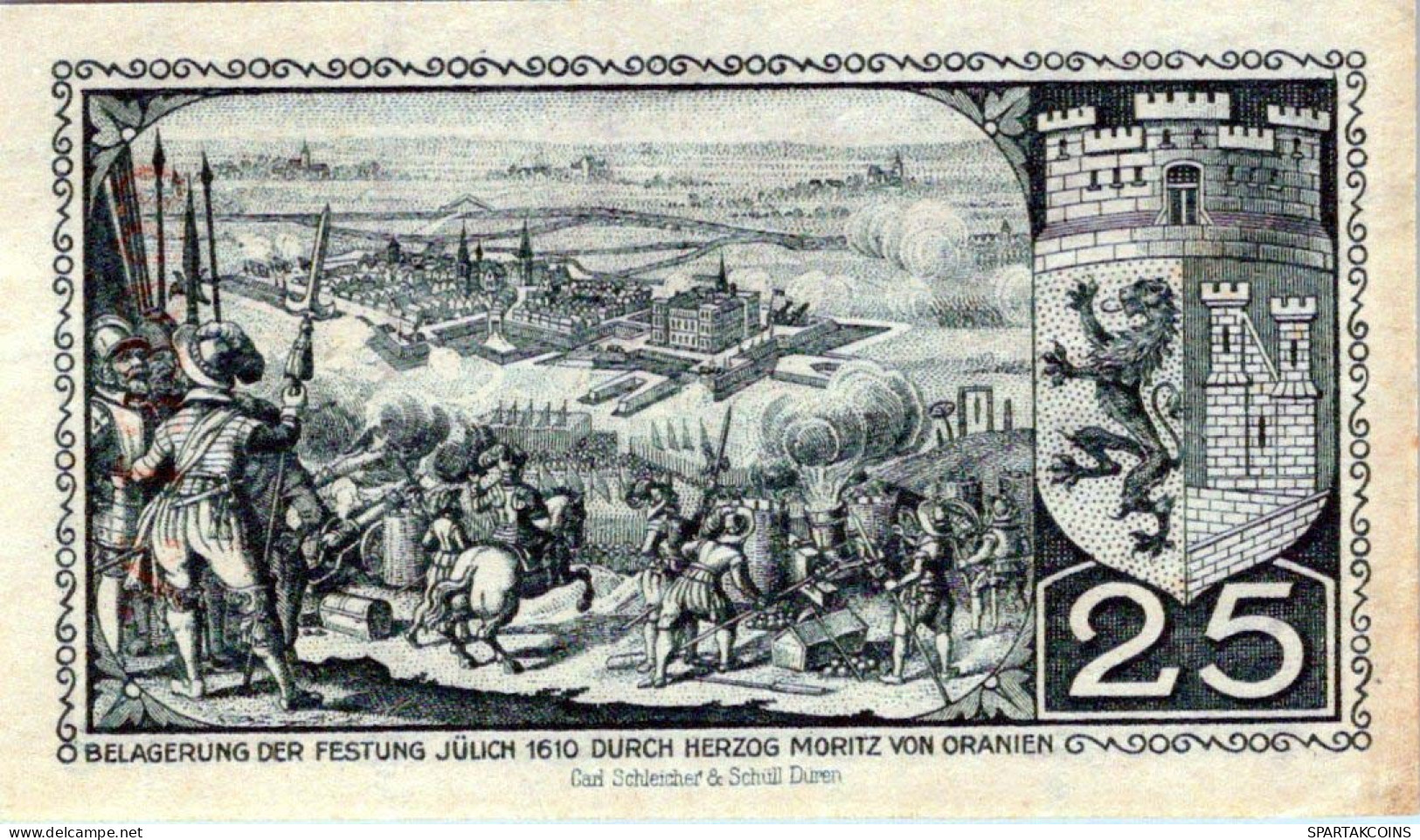 25 PFENNIG 1919 Stadt JÜLICH Rhine DEUTSCHLAND Notgeld Banknote #PD455 - [11] Emisiones Locales