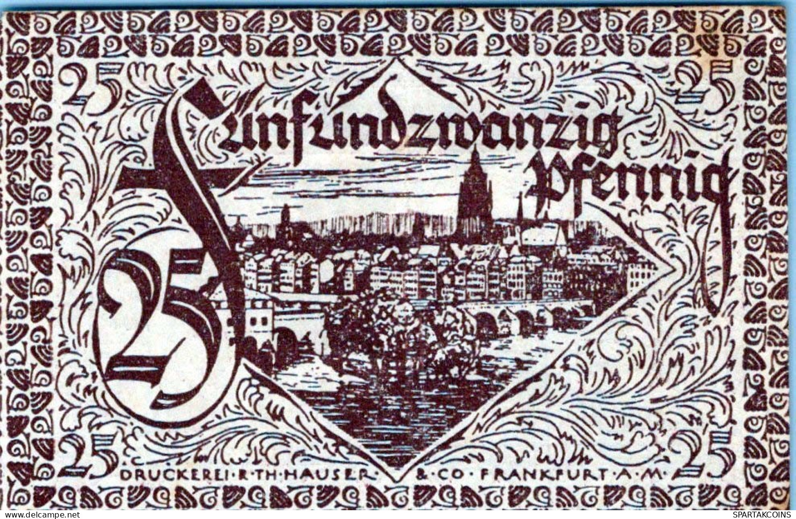 25 PFENNIG 1919 Stadt FRANKFURT AM MAIN Hesse-Nassau UNC DEUTSCHLAND #PH630 - [11] Emisiones Locales