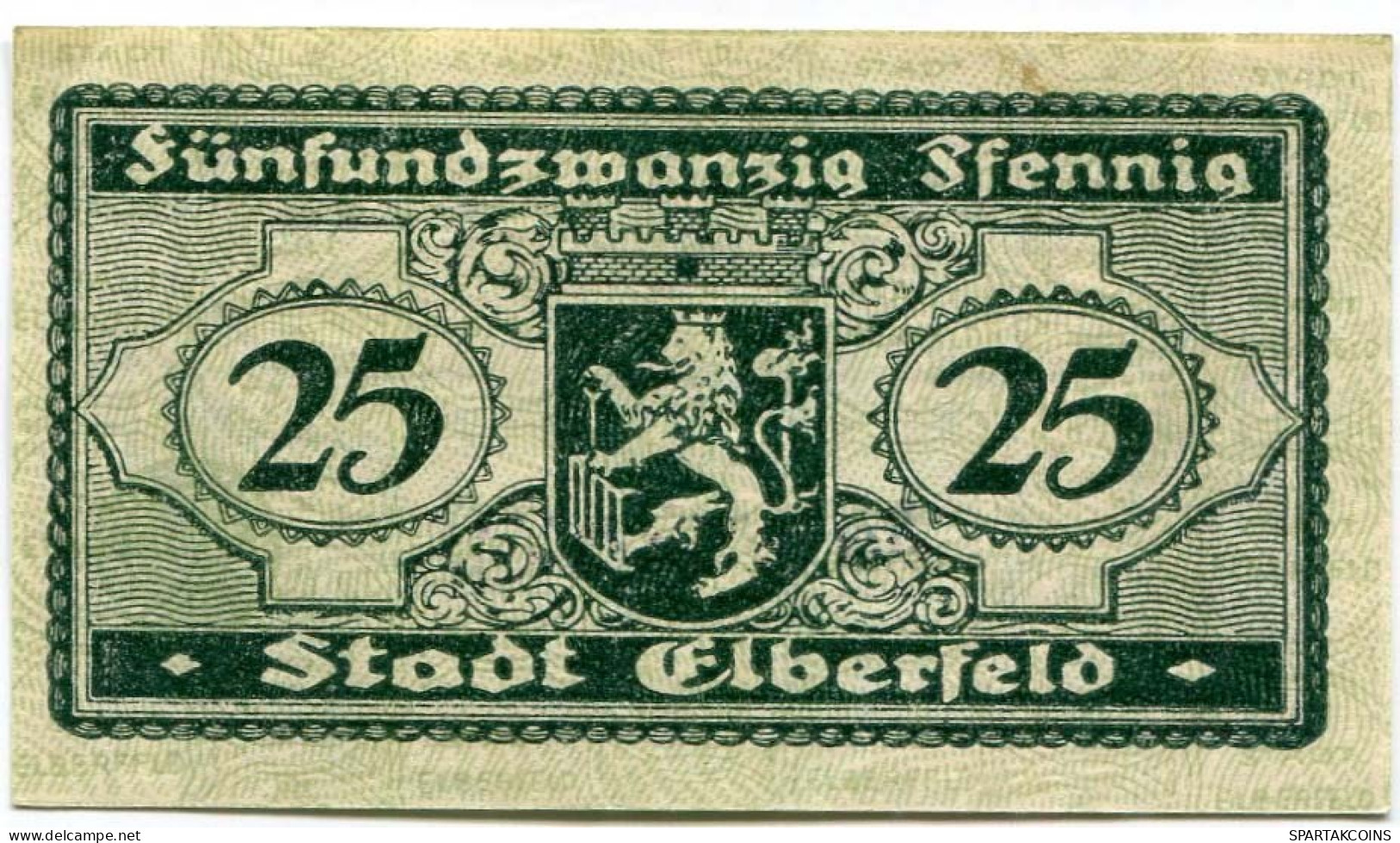 25 PFENNIG 1919 Stadt ELBERFELD Rhine DEUTSCHLAND Notgeld Papiergeld Banknote #PL871 - [11] Emisiones Locales