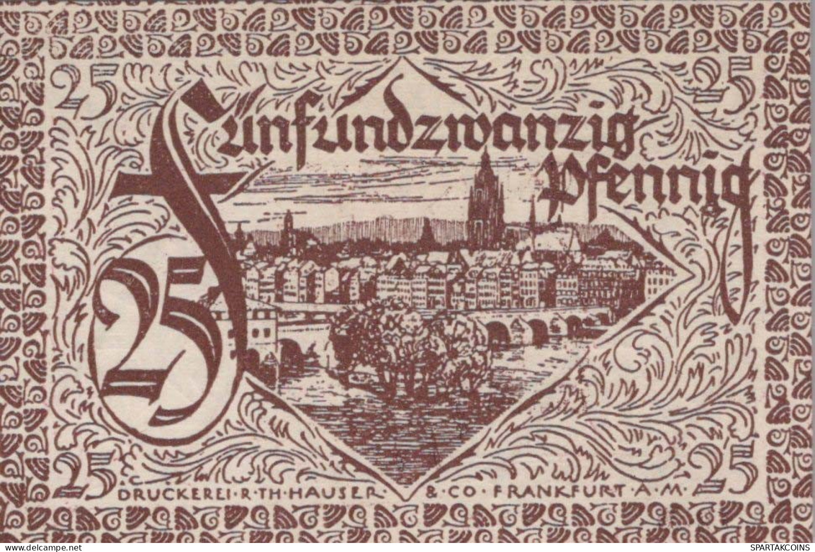 25 PFENNIG 1919 Stadt FRANKFURT AM MAIN Hesse-Nassau DEUTSCHLAND Notgeld #PF660 - [11] Emisiones Locales