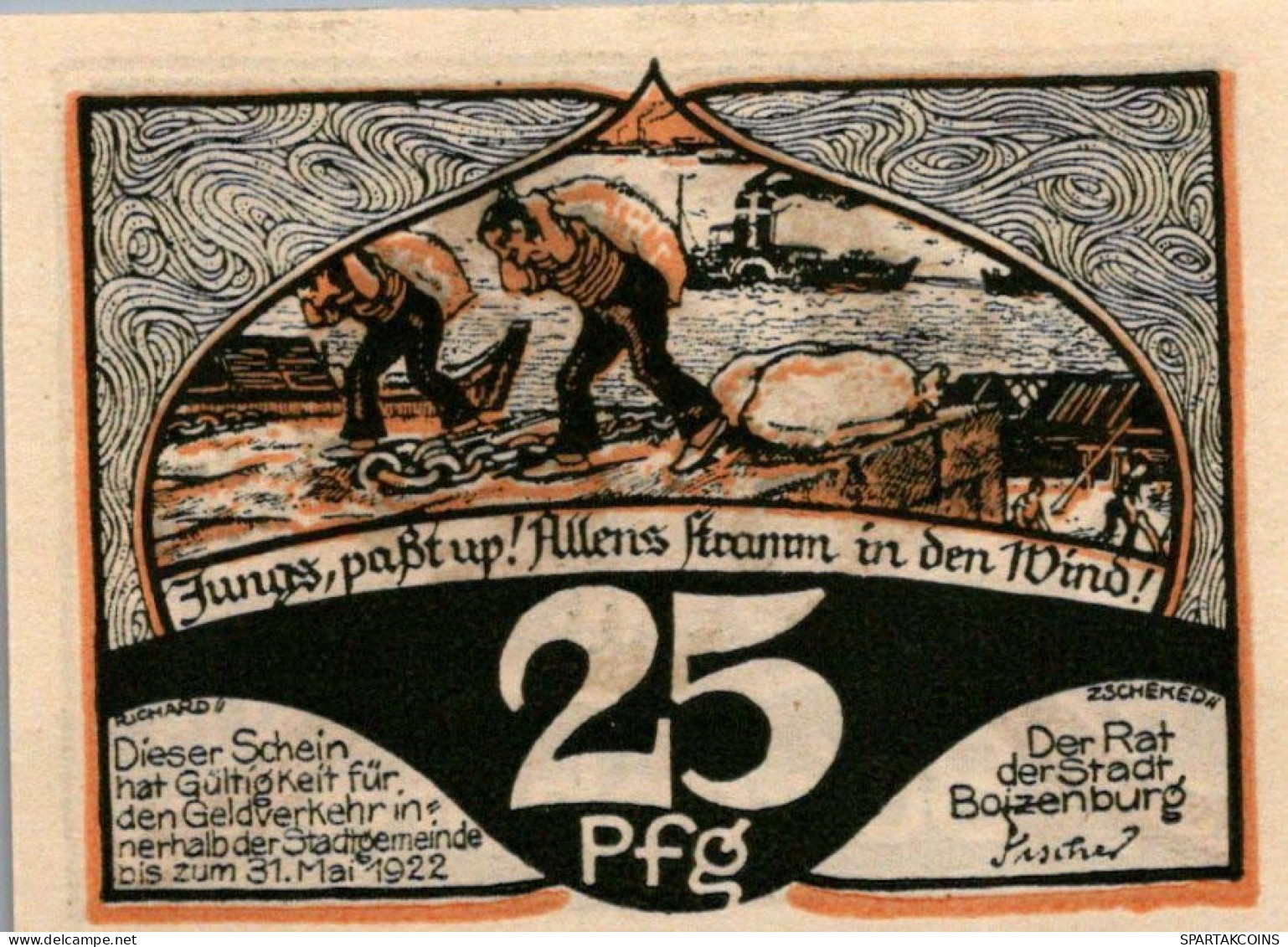 25 PFENNIG 1922 Stadt BOIZENBURG Mecklenburg-Schwerin UNC DEUTSCHLAND #PI496 - [11] Emisiones Locales