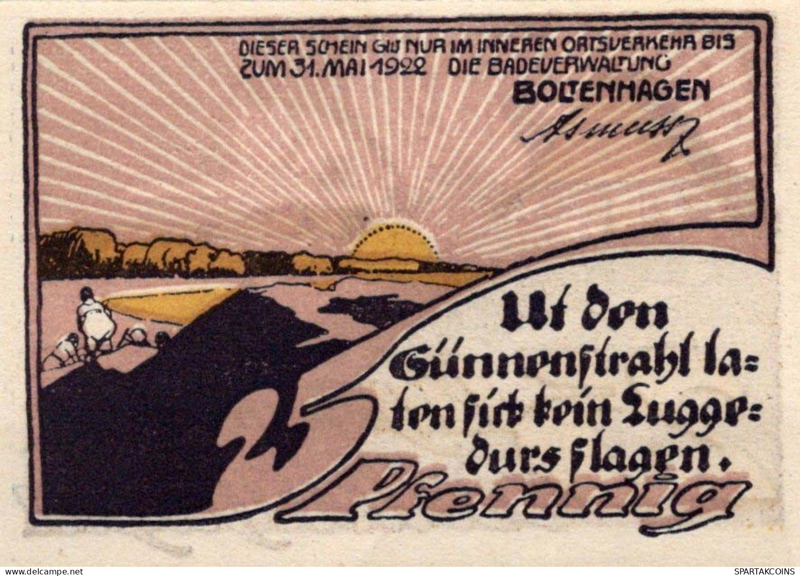 25 PFENNIG 1922 Stadt BOLTENHAGEN Mecklenburg-Schwerin UNC DEUTSCHLAND #PI991 - [11] Emisiones Locales