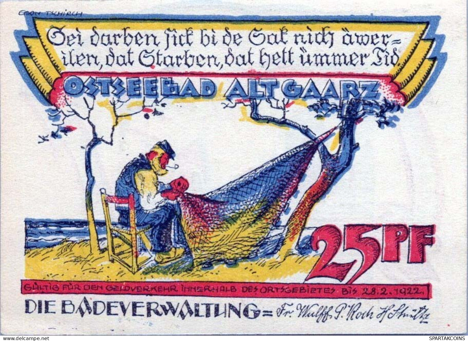 25 PFENNIG 1922 Stadt ALT GAARZ Mecklenburg-Schwerin UNC DEUTSCHLAND #PA047 - [11] Emisiones Locales