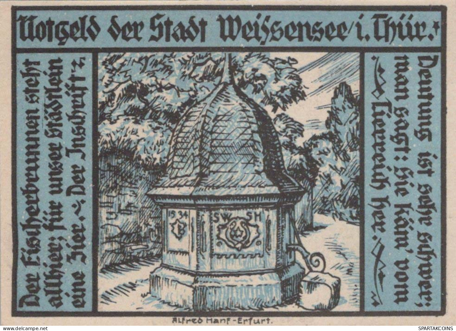 25 PFENNIG 1921 Stadt WEISSENSEE Saxony DEUTSCHLAND Notgeld Banknote #PF618 - [11] Emisiones Locales