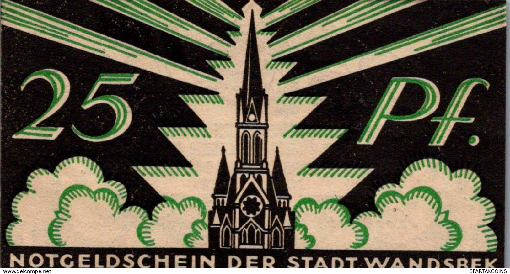 25 PFENNIG 1921 Stadt WANDSBEK Schleswig-Holstein DEUTSCHLAND Notgeld #PG162 - [11] Emisiones Locales