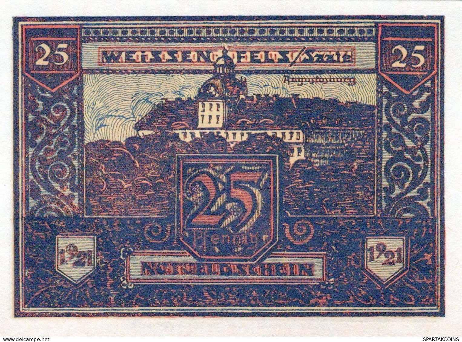 25 PFENNIG 1921 Stadt WEISSENFELS Saxony UNC DEUTSCHLAND Notgeld Banknote #PI010 - [11] Emisiones Locales