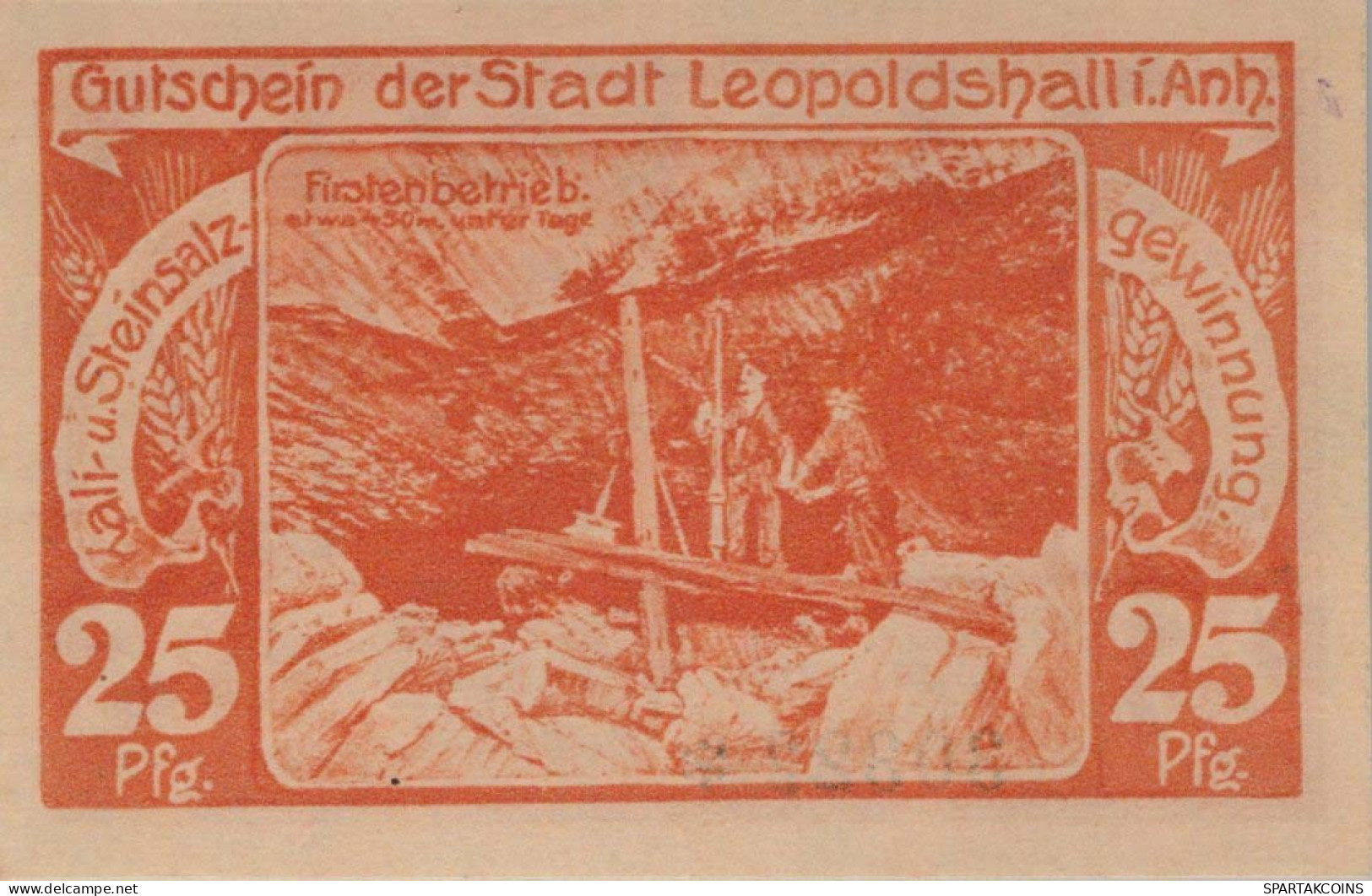 25 PFENNIG 1921 Stadt LEOPOLDSHALL Anhalt UNC DEUTSCHLAND Notgeld #PC161 - [11] Emisiones Locales