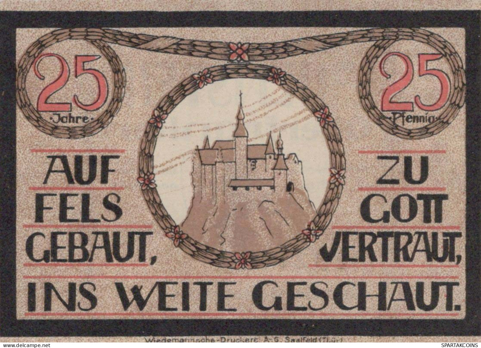 25 PFENNIG 1921 Stadt LAUENSTEIN Bavaria UNC DEUTSCHLAND Notgeld Banknote #PC039 - [11] Emisiones Locales