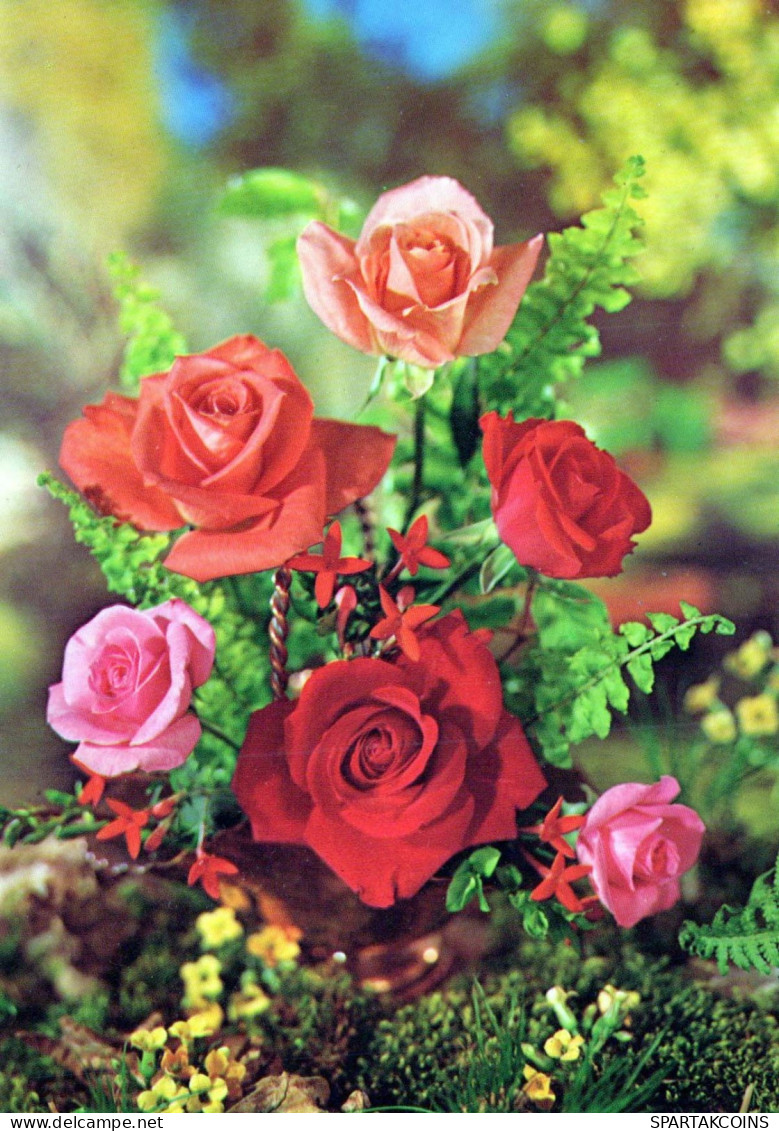 FLOWERS Vintage Postcard CPSM #PAS639.A - Flowers
