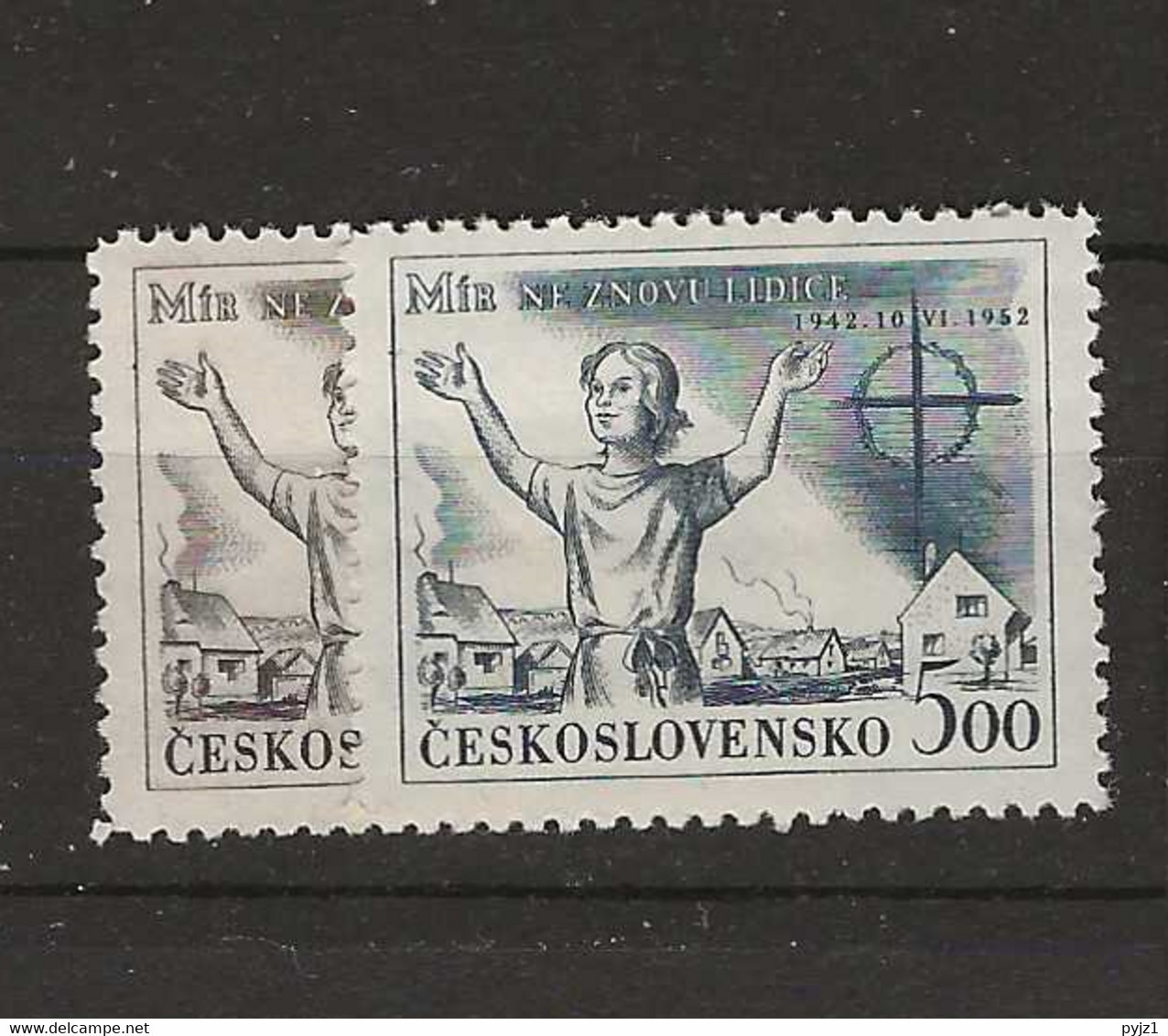 1952 MNH Tschechoslowakei, Mi 741-2 Postfris** - Ungebraucht