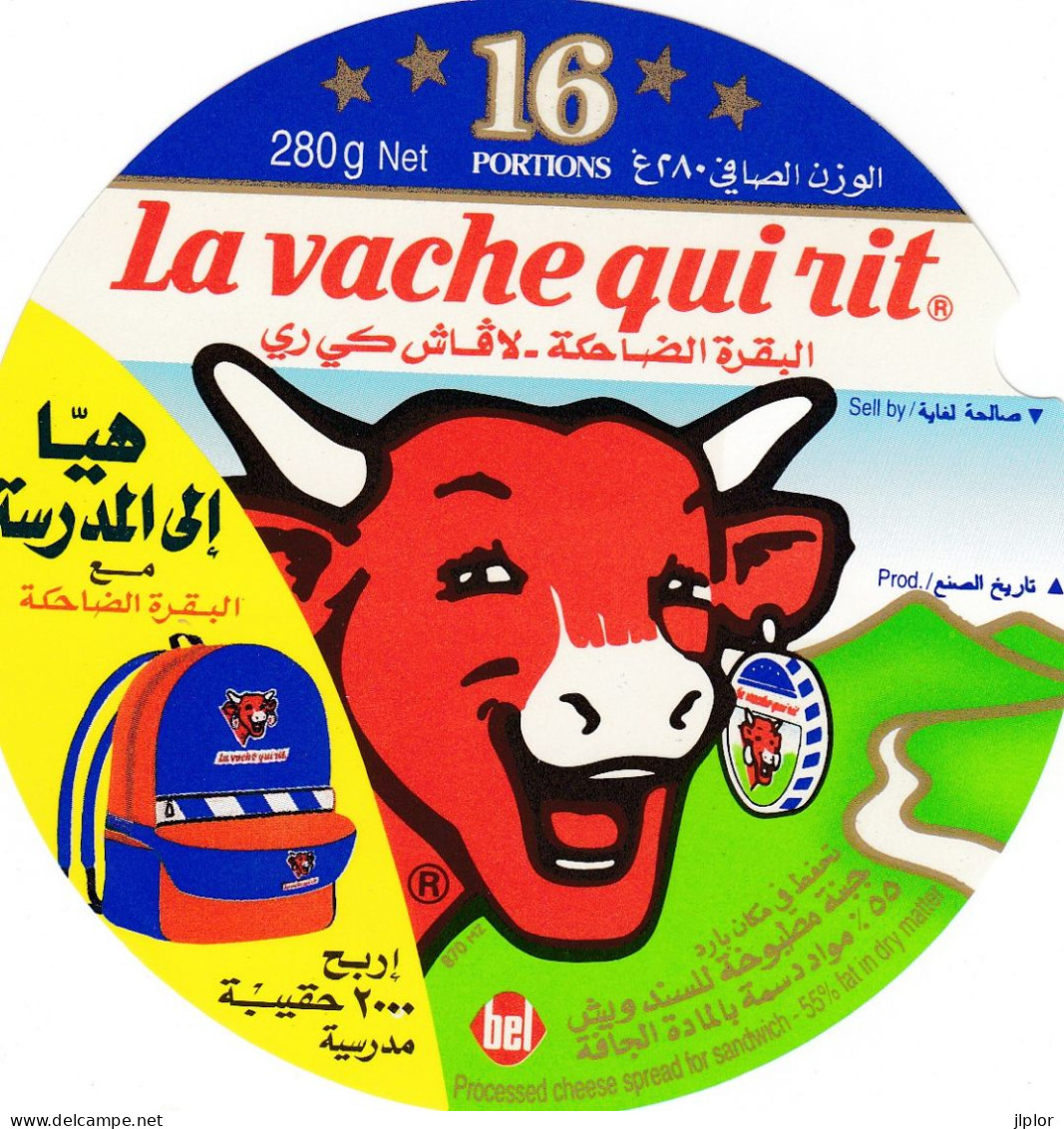 ETIQUETTE FROMAGE VACHE QUI RIT -  EXPORT - SAC ECOLE -  16 PORTIONS - NUM 870 MZ - Formaggio