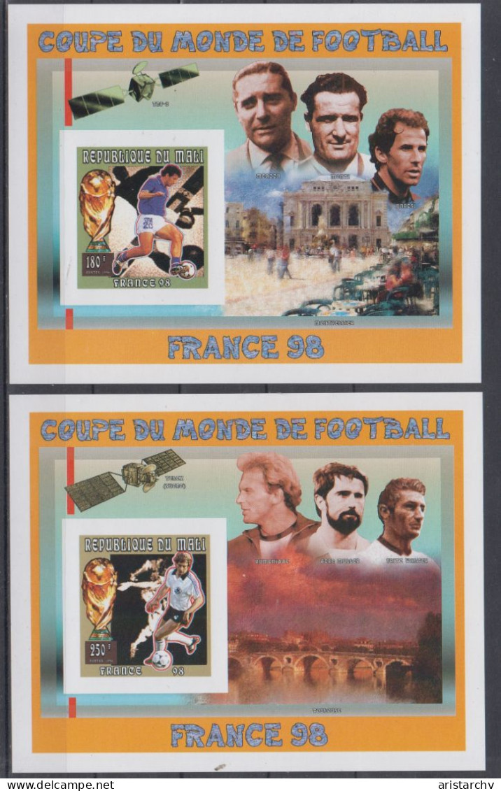 MALI 1998 FOOTBALL WORLD CUP 4 IMPERFORATED S/SHEETS EPREUVE DE LUXE - 1998 – Francia