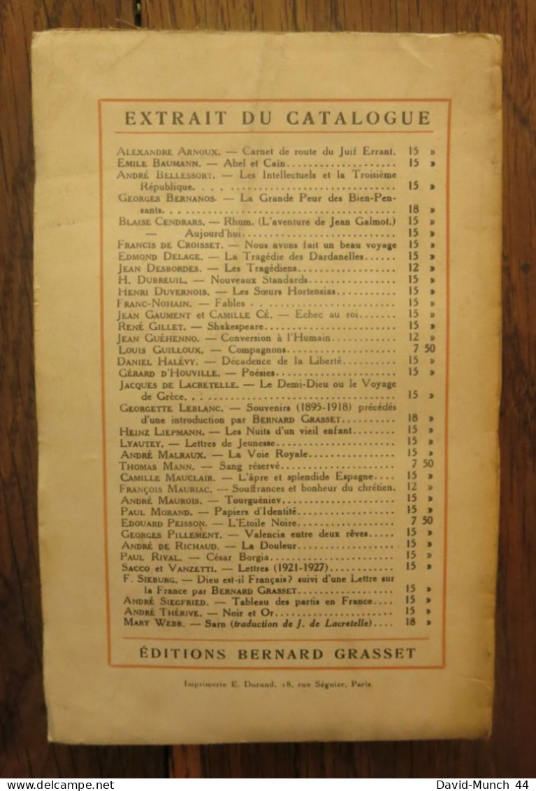 La Poule De Henri Duvernois. Editions Bernard Grasset, Paris 1931, 22è édition - 1901-1940