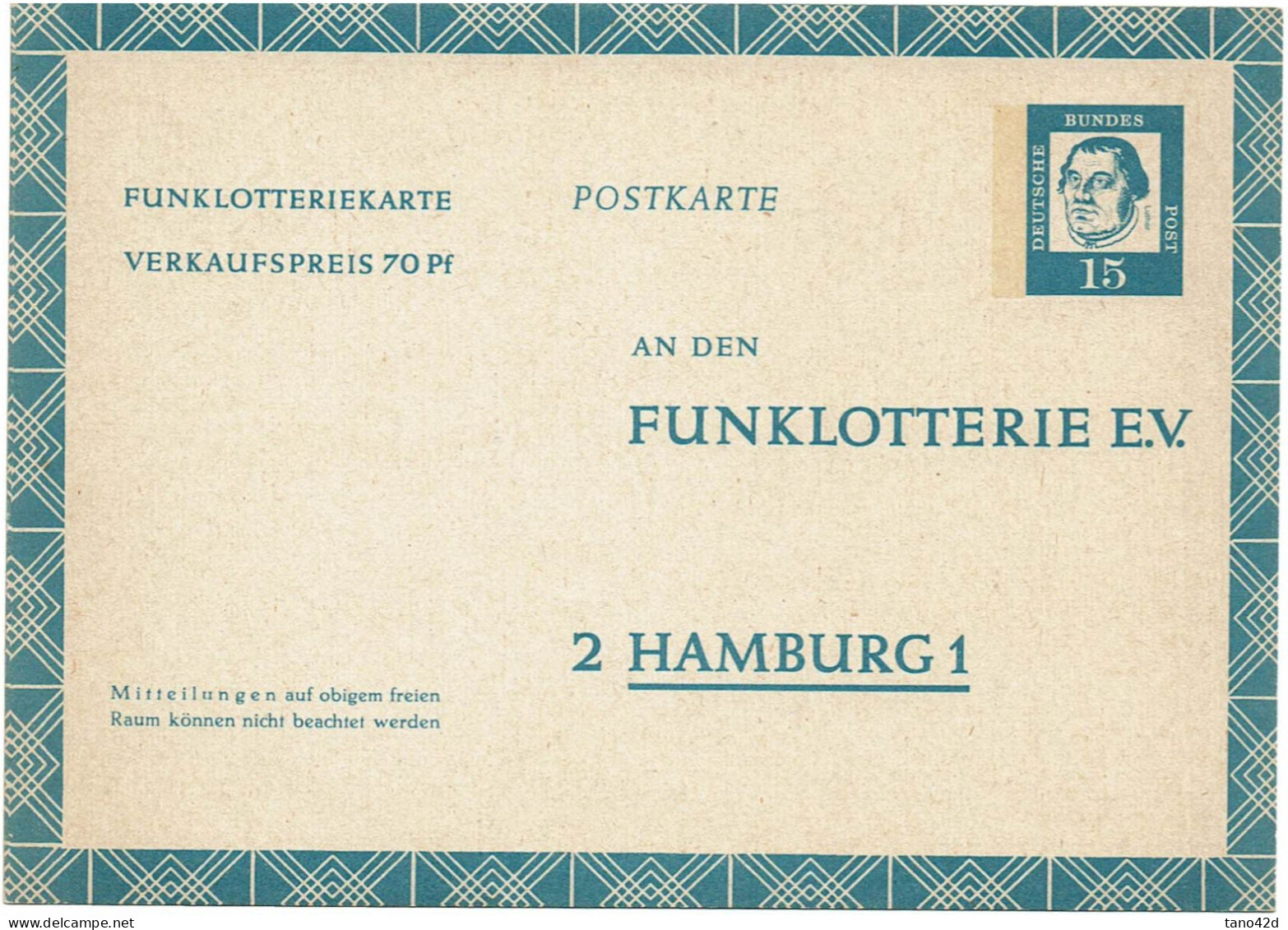 PP15 - ALLEMAGNE EP CP FUNKLOTTERIE E.V. NEUVE - Cartes Postales - Neuves