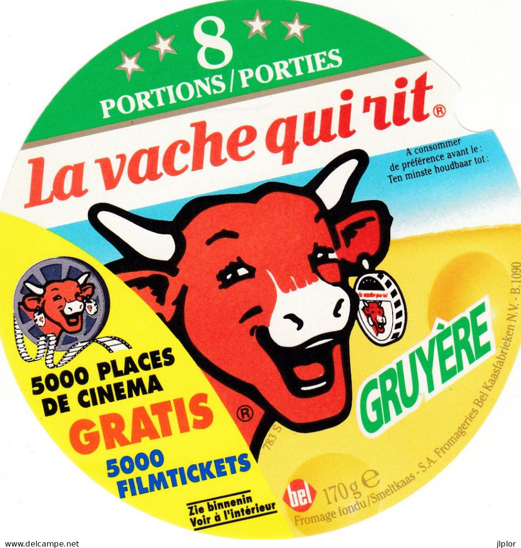 ETIQUETTE FROMAGE VACHE QUI RIT - 5000 PLACES CINEMA GRATIS - 8 PORTIONS -  170G - NUM  783 S - Formaggio