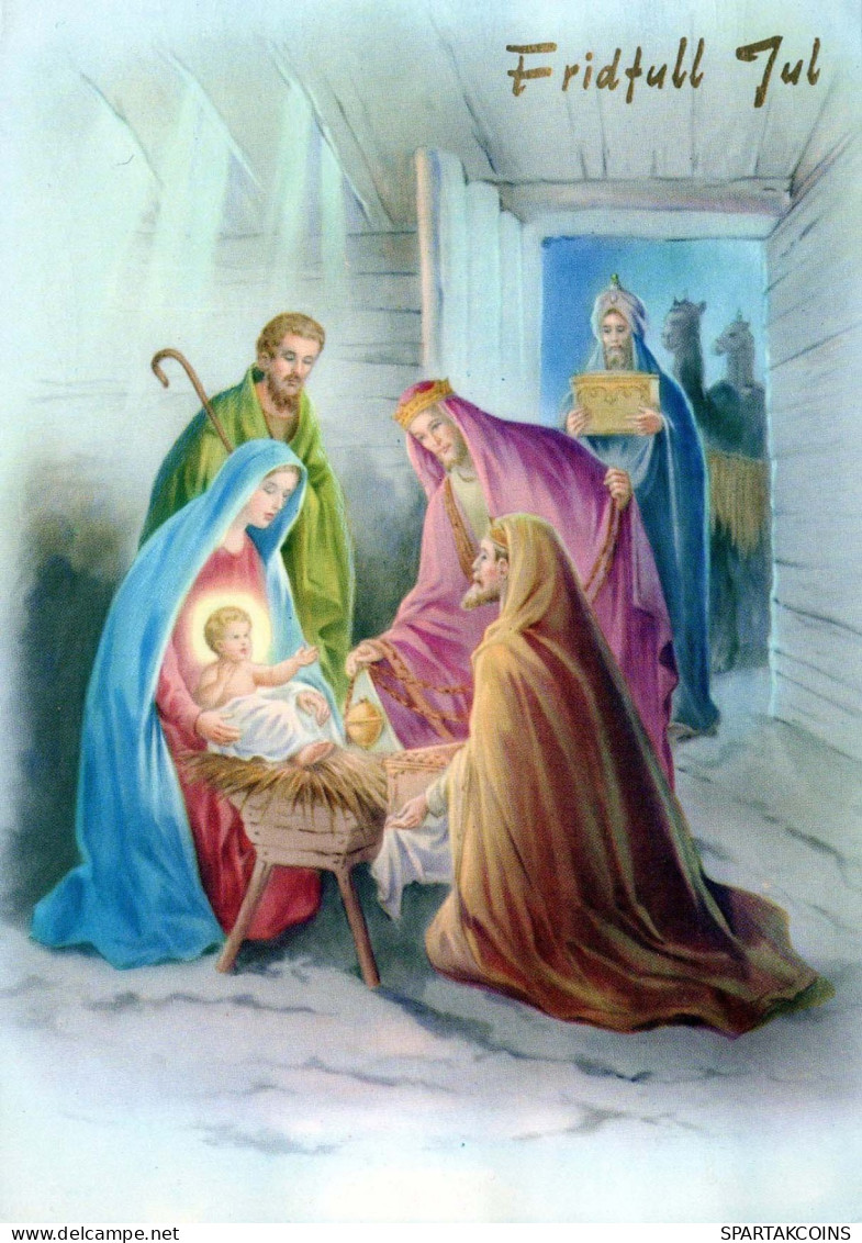 Vergine Maria Madonna Gesù Bambino Natale Religione Vintage Cartolina CPSM #PBB859.A - Jungfräuliche Marie Und Madona
