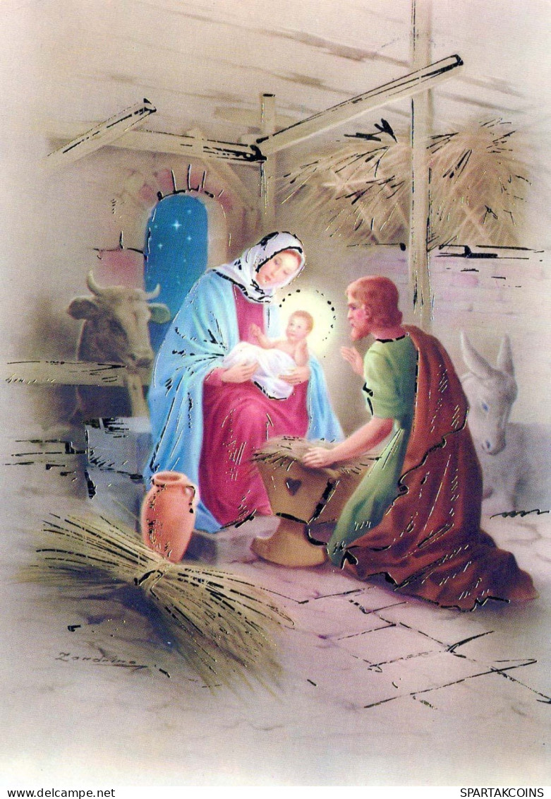 Virgen Mary Madonna Baby JESUS Christmas Religion Vintage Postcard CPSM #PBB887.A - Jungfräuliche Marie Und Madona
