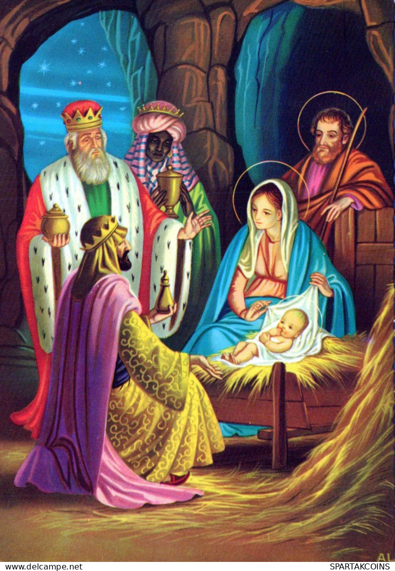 Virgen María Virgen Niño JESÚS Navidad Religión Vintage Tarjeta Postal CPSM #PBB723.A - Virgen Mary & Madonnas