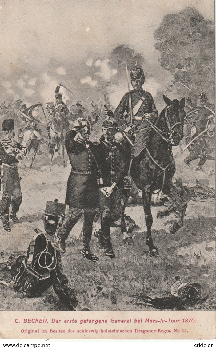 THEMES - MILITARIA - GUERRE DE 1870 - BECKER LE 1 ER PRISONNIER CARTE DE 54 - MARS-LA-TOUR -VOIR ZOOM - Otras Guerras