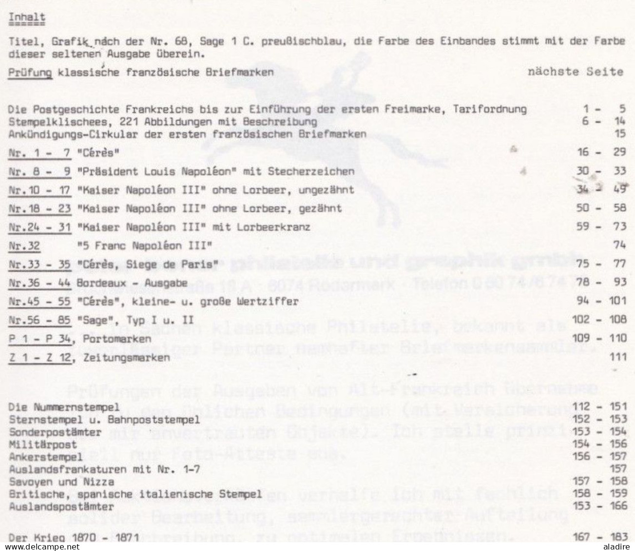 PETER BONER - 1981 - FRANKREICH 1849 - 1900 Handbuch Und Katalog - 6 Scans - Filatelie En Postgeschiedenis
