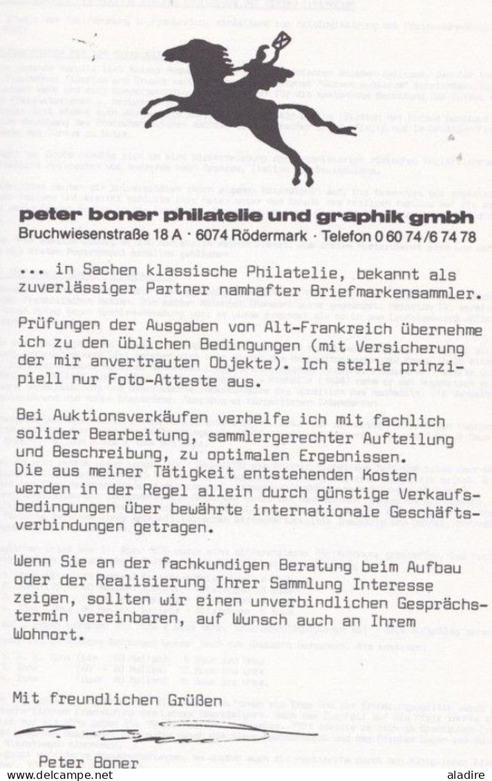 PETER BONER - 1981 - FRANKREICH 1849 - 1900 Handbuch Und Katalog - 6 Scans - Filatelia E Historia De Correos