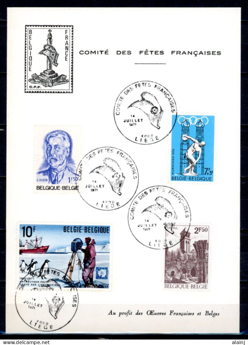 BE   1589 - 1592  ---   Carte Comité Des Fêtes Françaises   - Commemorative Documents