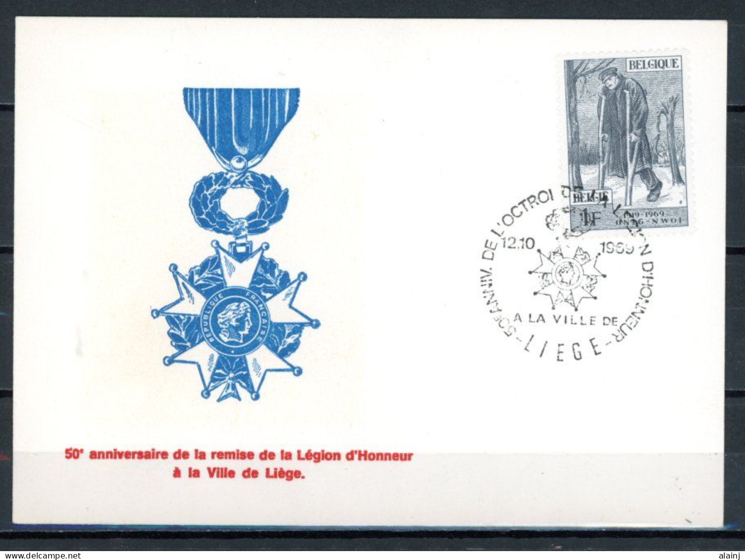 BE   1510  ---   Carte Anniversaire Remise La Légion D'honneur à La Ville De Liège - Documenti Commemorativi