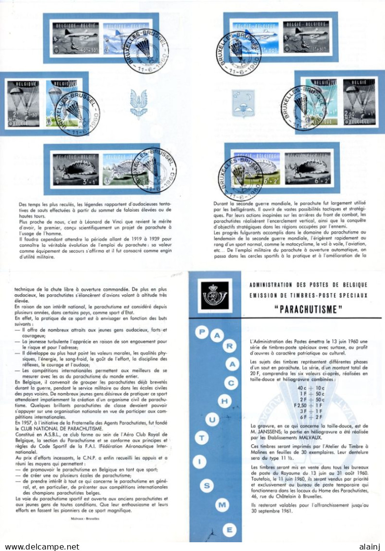 BE   1133 - 1138   ---   Parachutisme :  Au Profit Des Oeuvres - Post Office Leaflets