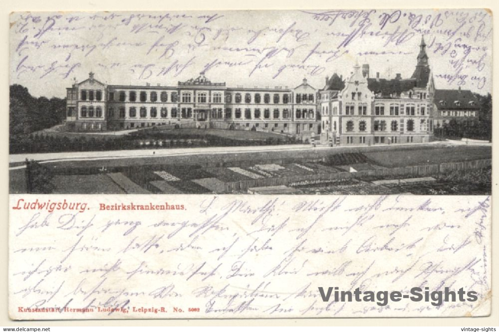 Ludwigsburg / Germany: Bezirkskrankenhaus (Vintage PC 1905) - Ludwigsburg